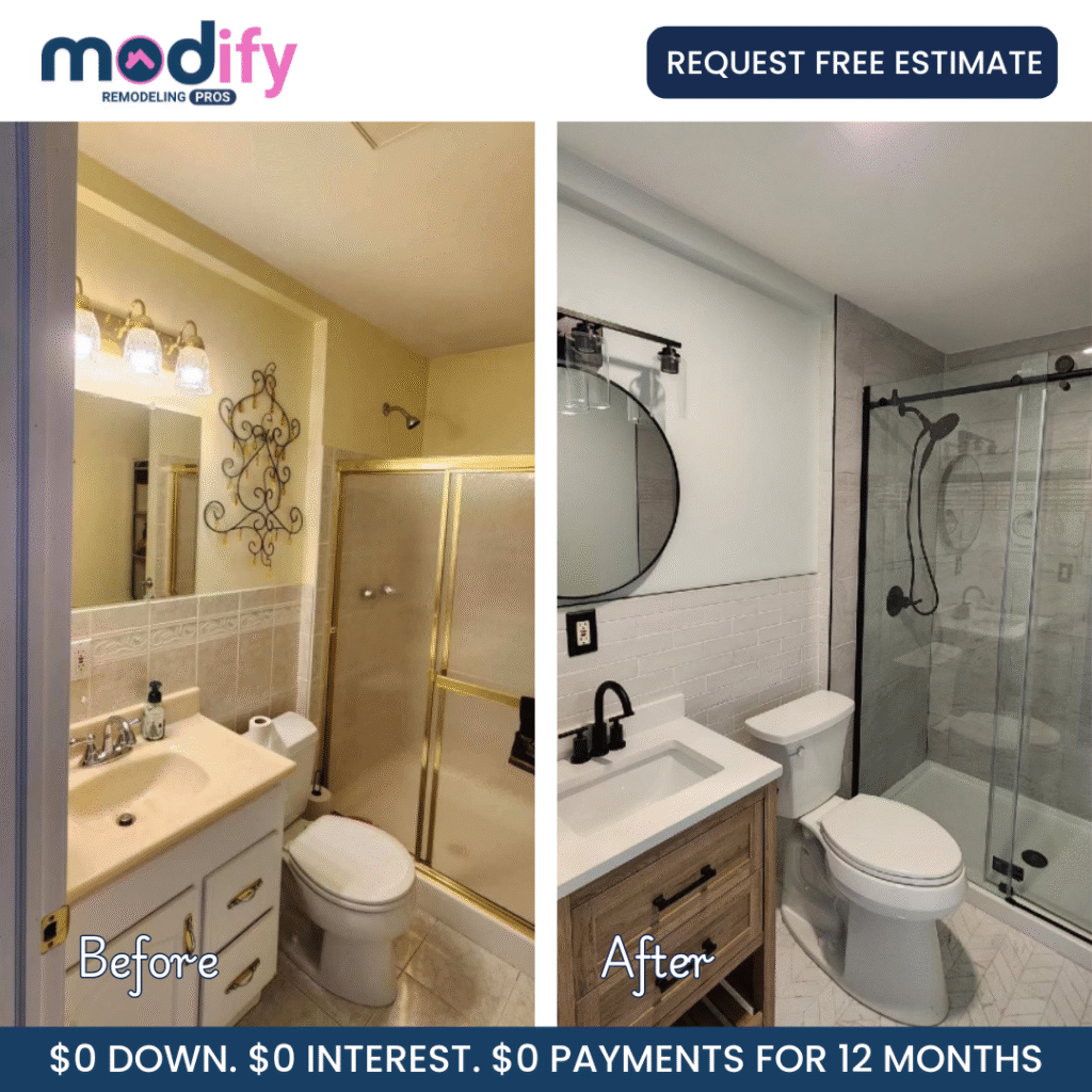 Outdated bathtub before tub-to-shower conversion in Elkton Maryland