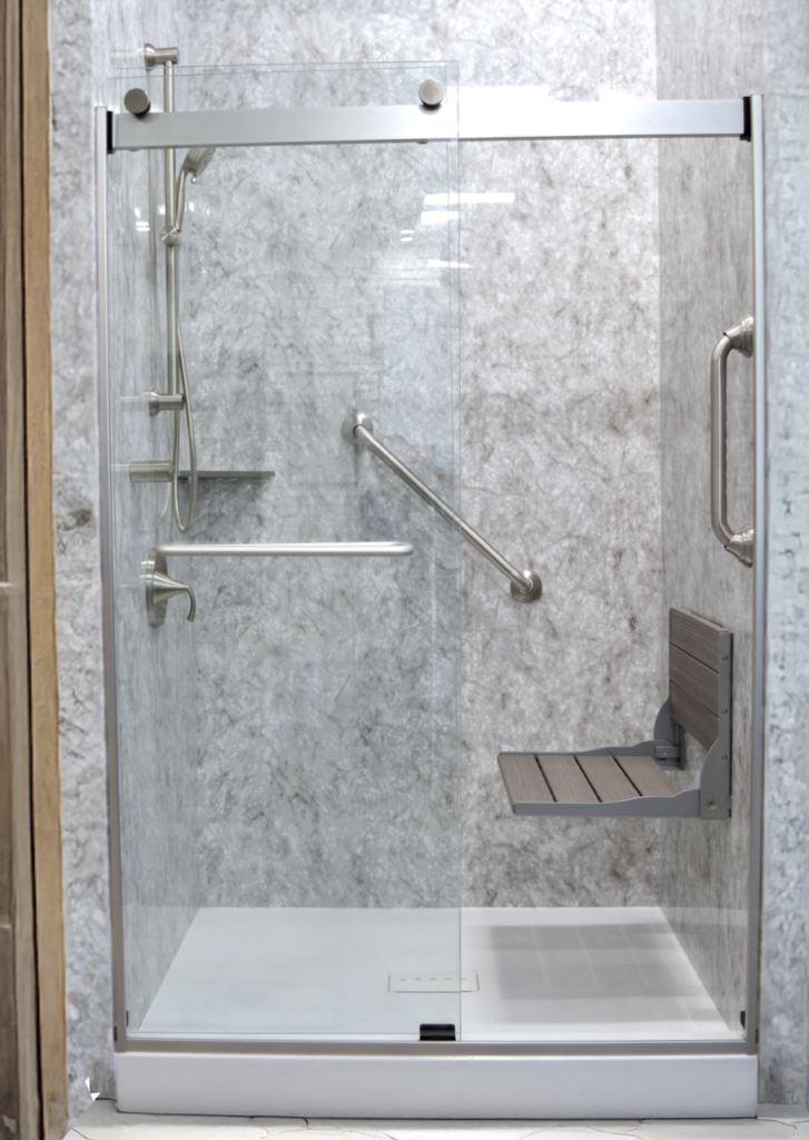 one day shower with grab bars and seat in Cecil County Maryland