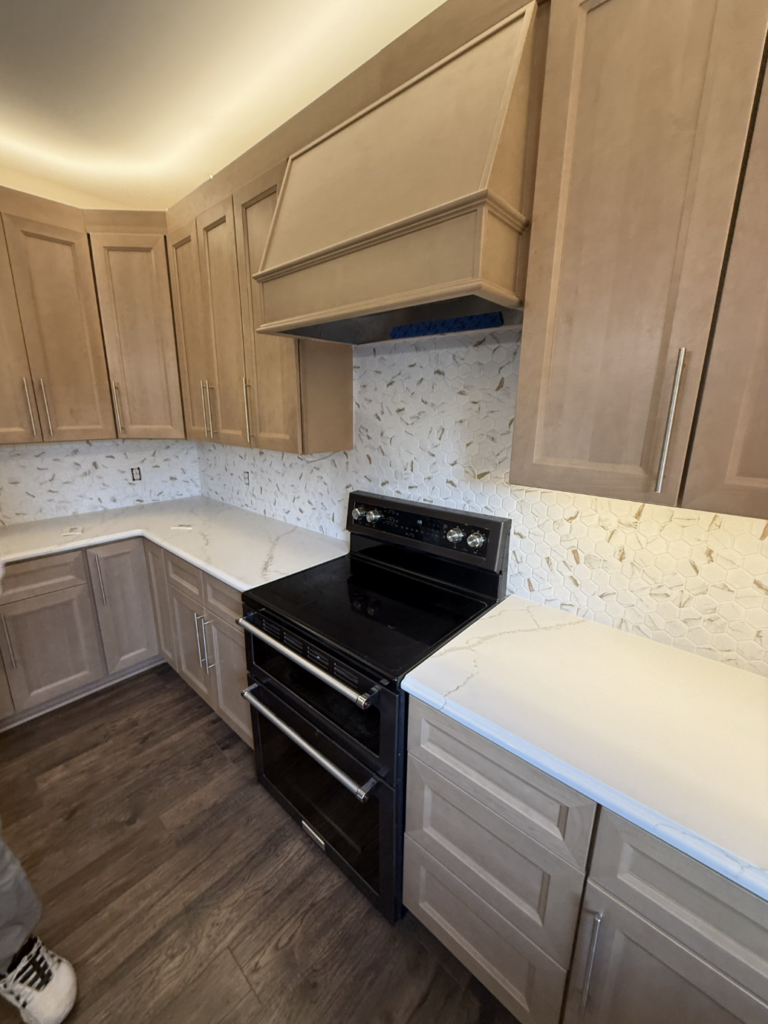 Butterscotch kitchen cabinets for a Chester County kitchen remodel 