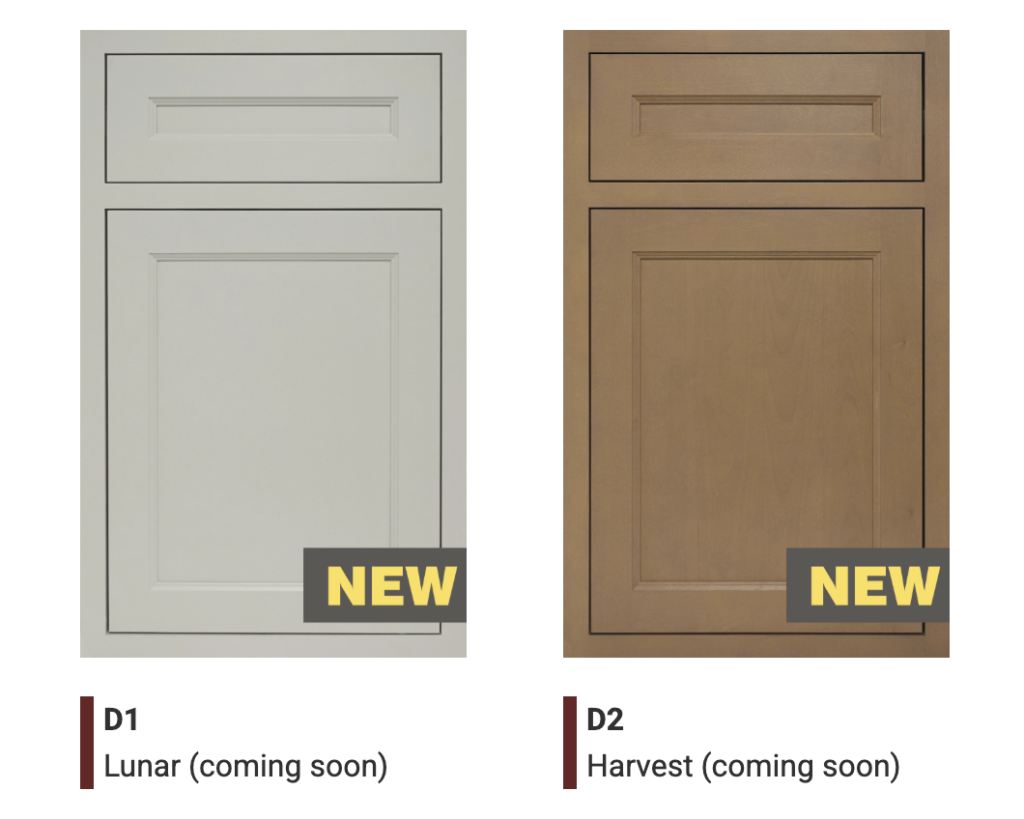 New Transitional kitchen cabinet color options- Harvest and Lunar 