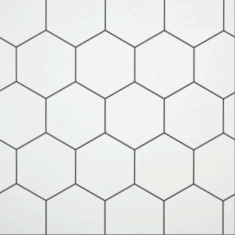 white hexagon tile with black grout one day bath material